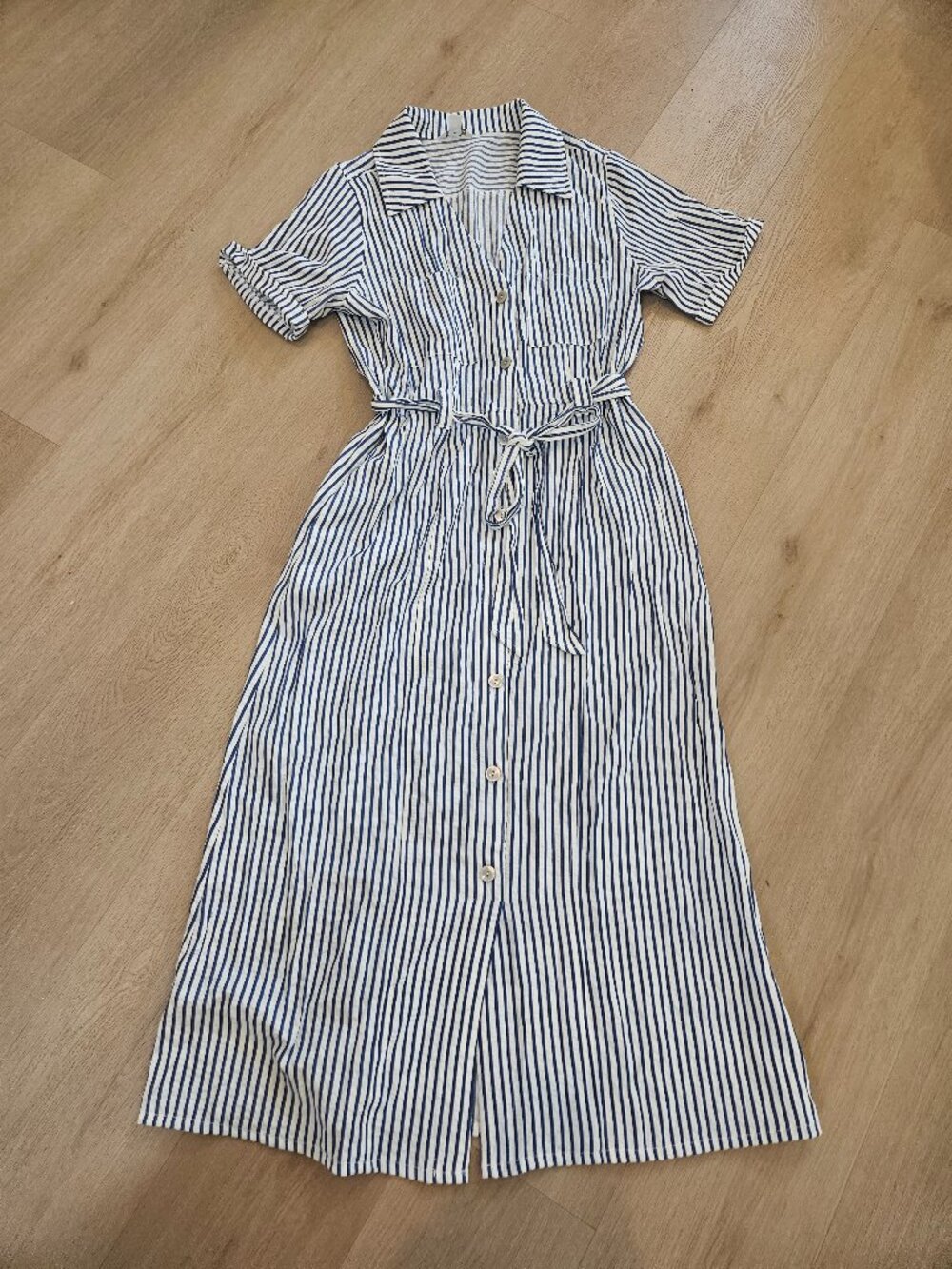 Seersucker Midi Dress